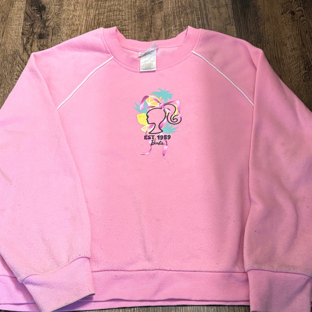 Pink Barbie Official Sweatshirt Small Silhouette lemons Malibu